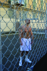 Adjustment Center inmates can earn the privilege to mingle with other inmates; however, on this day only one had gained the privilege.