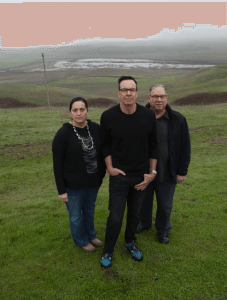 Greg Sarris, center, Lorelle Ross, left, and Gene Buvelot lead Tolay Lake restoration efforts. Photo by Michael Amsler.