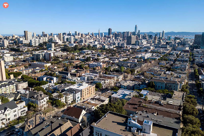 Aerial photo of a San Francisco neighborhood