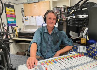 Long Live KWMR: Federal Cutbacks Won’t Stop West Marin’s Public Radio Station KWMR program director, Jeff Manson, on the air in the West Marin studio.